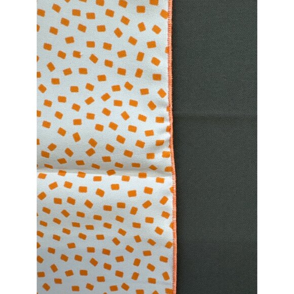 Vintage 1970s Orange & White Polka Dot Polyester Scarf - Picture 3 of 4